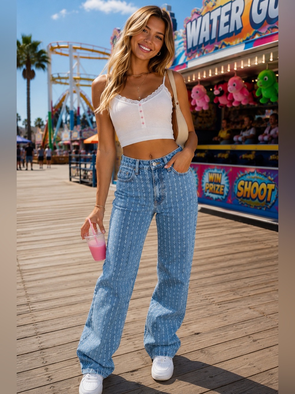 Pacsun Light Blue Allover Ripped Boyfriend Jeans Size 25